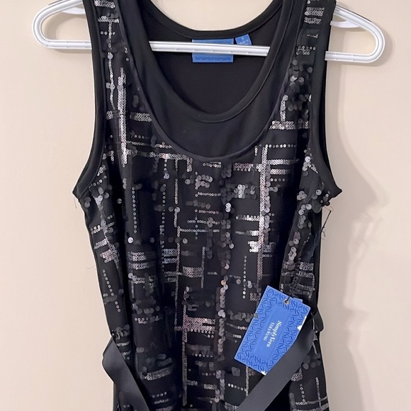 SIMPLY VERA VERA WANG  Black Sequin Sleeveless Blouse NWT - Picture 3 of 12